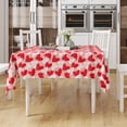 thumbnail image 4 of XAJAT 60‘‘x102'' Modern Pink Rectangle Tablecloth, Cotton Linen Table Covers with Love Heart Print, 4 of 4