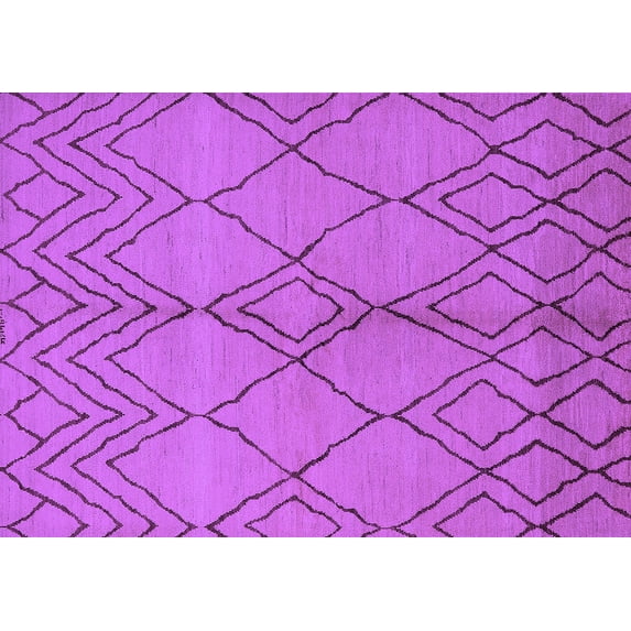 Ahgly Company Indoor Rectangle Solid Purple Modern Area Rugs, 7' x 10'