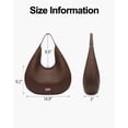 thumbnail image 4 of Lee Hobo Bags for Women Large Capacity Slouchy Everyday Shoulder Purse, Coffee, 4 of 8
