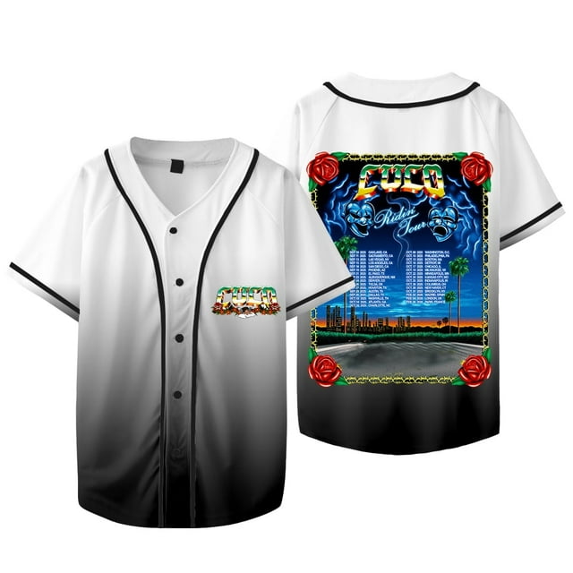 Cuco Ridin Tour 2025 Merch Veste de Baseball T-Shirt Femmes Hommes Col en V Manches Courtes T-shirts,Style 6,TTG