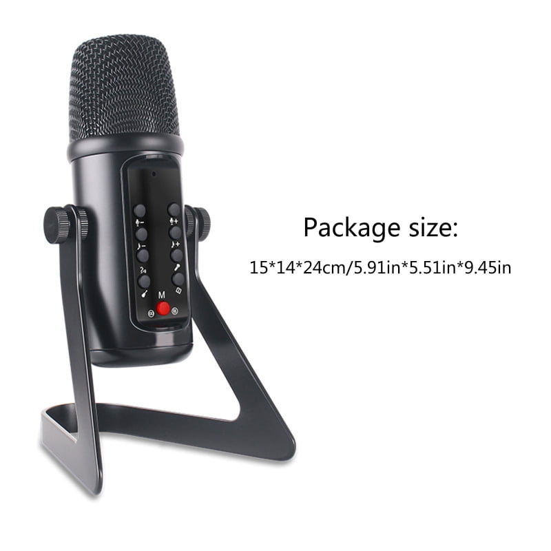 JY-U14 USB Condenser Mic Professional Gaming Capacitor Microphone Kit with Desktop Stnad Type-C Cable for Interview Chat
