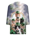 thumbnail image 4 of Women 3/4 Sleeve Tunic Blouse,Tie Dye St Patricks Day Shirt Women Irish Shamrock 3/4 Sleeve Tops Saint Patricks Day Green Clover Tshirts, 4 of 5