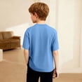 thumbnail image 7 of ITSAME Boys Henley T-Shirts, Comfort Breathable Loose Fit Short Sleeve Summer Casual Fashion Tops Blue Size 7, 7 of 7