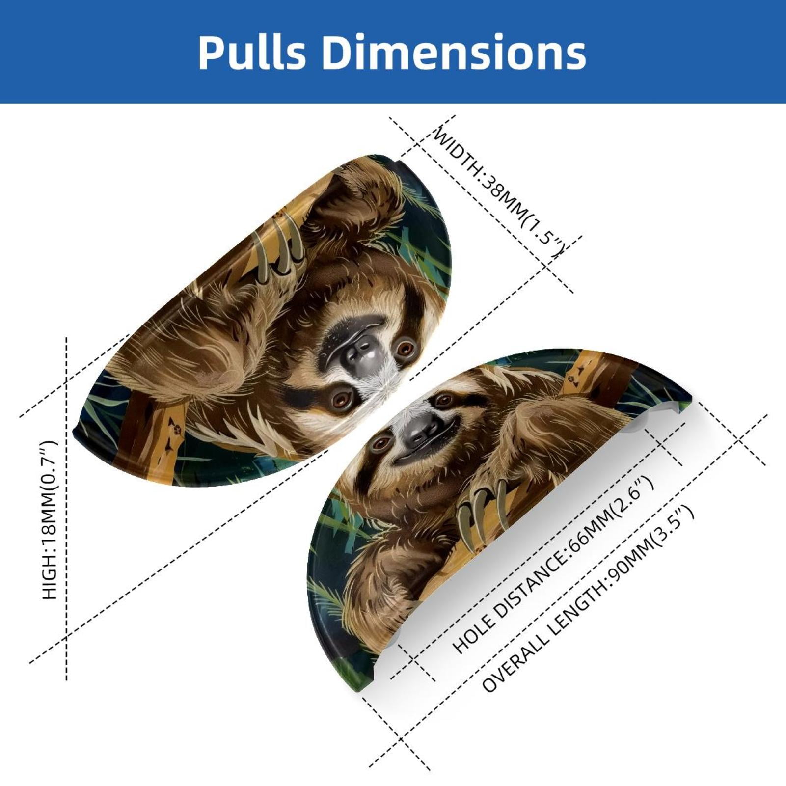 PhooArto 6 Pcs Cup Drawer Pulls, Animal Sloth Rainforest Shell Shape Handles Cabinet Knobs for Dresser Cupboard Closet Wardrobe with Screws