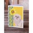 thumbnail image 2 of Summer Sunflowers White Pekingese Greeting Cards and Envelopes Pack of 8 7 in x 5 in, 2 of 3