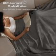 thumbnail image 6 of PHF 100% Cotton Waffle Weave Blanket, Lightweight Twin Washed Blanket for Bed Sofa Home Decor, Charcoal Grey, 66"x90", 6 of 7