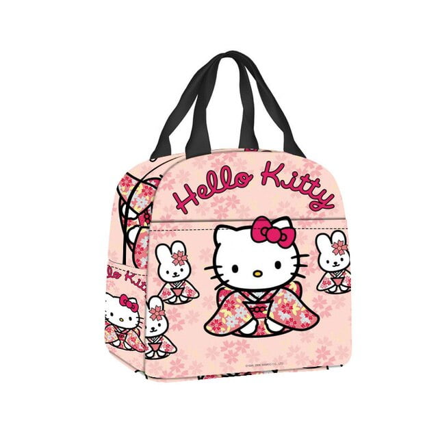 New Sanrio Hello Kitty Lunch Bags Students Portable Zipper Camping Picnic Bags Waterproof
