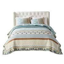 Benjara Ello 3pc King Size Quilt and Pillow Sham Set, Bohemian Print, Multicolor