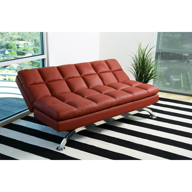 Ravenna Leather Euro Lounger Sofa Bed Baci Living Room