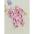 thumbnail image 3 of Seyurigaoka Toddler Baby Girls Boys Romper Pants Western Styles Letter Animals Boots Cactus Print Jumpsuits Autumn Long Sleeve Round Neck Bodysuits, 3 of 9