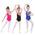 thumbnail image 5 of SILVERCELL 3-11 Years' Girl Patchwork Color Group Gymnastics Clothing Toddler Girls Leotard O-Neck,Gymnastics Leotard for Kids, 5 of 6