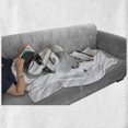 thumbnail image 6 of Feminine Soft Flannel Fleece Blanket, Portrait of Girl in Watercolor Painting Effect Femininity Theme Creative Modern, Cozy Plush for Indoor and Outdoor Use, 60" x 80", White Black, by Ambesonne, 6 of 6