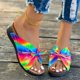thumbnail image 1 of MKLEKYY Sandalias Ortopédicas para Mujer, Sandalias de Cuña Con Lazo Arcoíris para Mujer, Sandalias de Playa Ligeras E Informales de Verano, 1 of 4