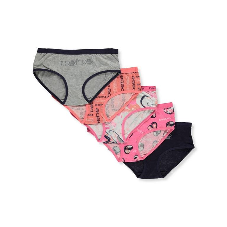 Bebe Girls' 5-Pack Underwear - hot pink multi, 12 - 14 (Big Girls) 