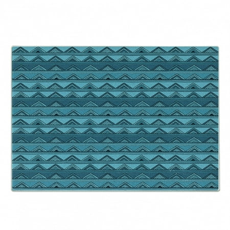 

Stripes Cutting Board Hand Drawn Triangle Pattern with Doodle Style Wavy Geometric Illustration Decorative Tempered Glass Cutting and Serving Board Small Size Blue and Pale Blue by Ambesonne