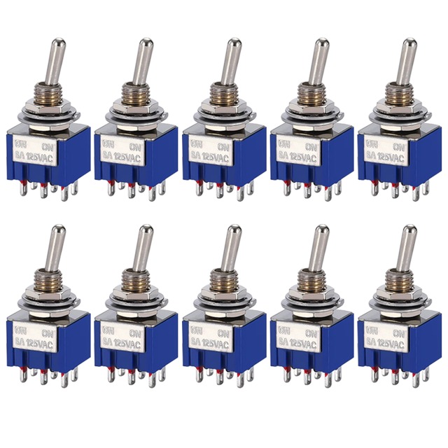 10pcs ON-OFF-ON / ON-ON Miniature Toggle Switches Mini MTS-102 103 202 203 Power Button Switch Car