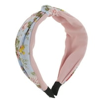 Unique Bargains 1 Pc Grace Cross Wide Headbands for Women Blue Pink