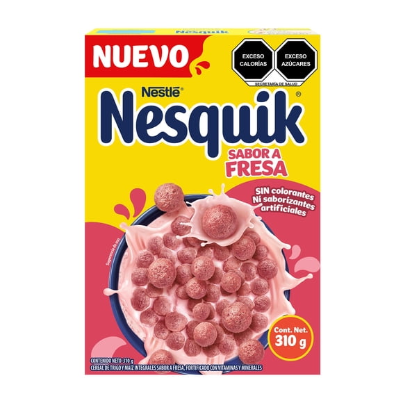 Cereal Nestle Nesquik Elaborado con Trigo y Maíz Integral Sabor Fresa Caja de 310g