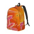 thumbnail image 2 of Balery Orange Flower Psychedelic Vintage Canvas Backpack for Men and Women - Large Capacity, Durable Travel Laptop Bag for School, Work, Hiking, and Outdoor Activities, 2 of 6