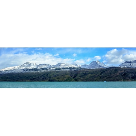 Lake with snow capped mountains in background Lago Argentino Santa Cruz Province Patagonia Argentina Canvas Art - Panoramic Images (5 x