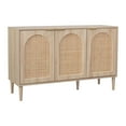 thumbnail image 4 of CorLiving Freya Engineered Wood Sideboard with 3 Arched Rattan Doors and 4 Shelves, Light Brown, 4 of 9