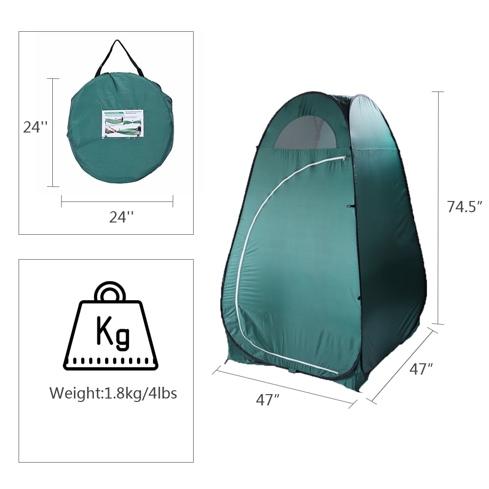 Outdoor Pop-up Toilet,Portable Outdoor Pop-up Toilet Dressing Fitting Room Privacy Shelter Tent Army Green 