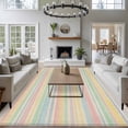 thumbnail image 3 of Colorful Striped Area Rugs 5'x8', Washable Small Throw Rugs for Classroom Bedroom, Modern Farmhouse Vertical Stripes Burlap Indoor Outdoor Rug Non-Slip Low Pile Carpet Runner Reversible Floor Mats, 3 of 8