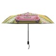 thumbnail image 3 of Easter Rabbit Driving on Beautiful Lane All Weather Umbrella Triple Folding Parasol 6 Ribs UV Protection Portable, 3 of 8