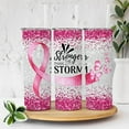 thumbnail image 2 of YouNique Designs Breast Cancer Awareness Coffee Tumbler with Straw and Lid, 20 Oz, Insulated Stainless Steel Skinny Tumbler for Women, Breast Cancer Survivor Tea Tumbler, Water Tumbler Cup, 2 of 6