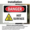 thumbnail image 3 of (2 Pack) Hot Surface OSHA Danger Sign 5 Inch X 3.5 Inch Vinyl Label Decal Sticker Weather Resistant, UV Protected for Workplace, Business, and Construction Site, Made in the USA, 3 of 7