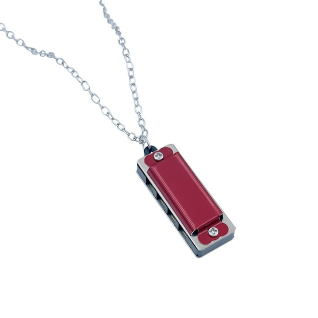 YIMWNYI 4-Hole 8-Tone Mini Harmonica Necklace, Music Toy for Beginners, Portable Musical Instrument, Perfect Gift for Music Lovers, Stimulates Musical Interest