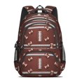 thumbnail image 2 of Football Stripe Brown Pattern Backpack for School, Cute School Bag with Adjustable Shoulder Straps and Padded Back, 16.9"x12.6"x5.9", 2 of 5