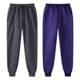 thumbnail image 4 of JIUKE Joggers for Women Casual Drawstring High Waisted Solid Color Warm Running Sweatpants 2 Pack Size XL, 4 of 9