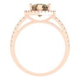 thumbnail image 4 of 2.38 ct Pear Cut Simulated Champagne Diamond Halo Engagement Ring for Women in 18K Rose Gold, 4 of 5