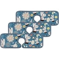 thumbnail image 2 of 2 Pcs SKYSONIC Faucet Absorbent Mat Flower and Easter Rabbits Washable Counter Drying Pads Behind Faucet for Kitchen Bathroom, 2 of 7