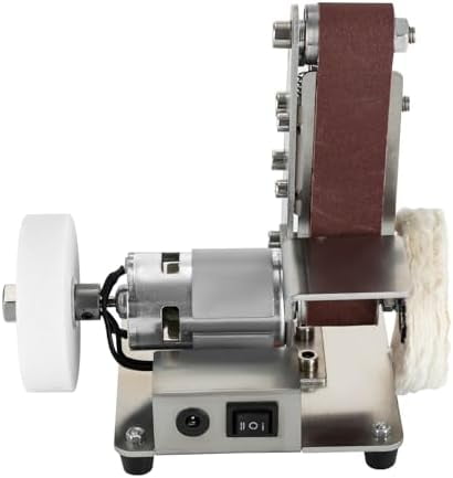 Belt Sander - Electric Bench Grinder Sanding Machine, 7 Adjustable Table Top Grinder Polisher Buffer for DIY Craft Woodworking Stained Glass Jewelry Making
