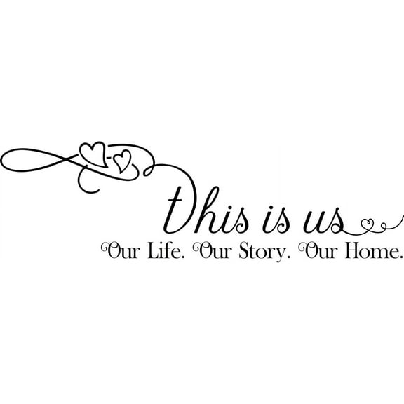 QTH This is Us Our Life Story Home Wall Sticker Dining Room Wall Decal for Living Room Family Decor Sign Quote Wall Art Vinyl Wall Decal Kitchen Bed Room Words and Saying Rustic Farmhouse
