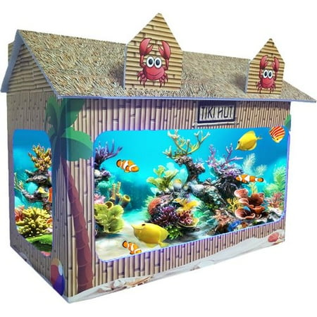 Rj Enterprises 10 Gallon Tiki Hut Aquarium Tank Cover Walmart Com