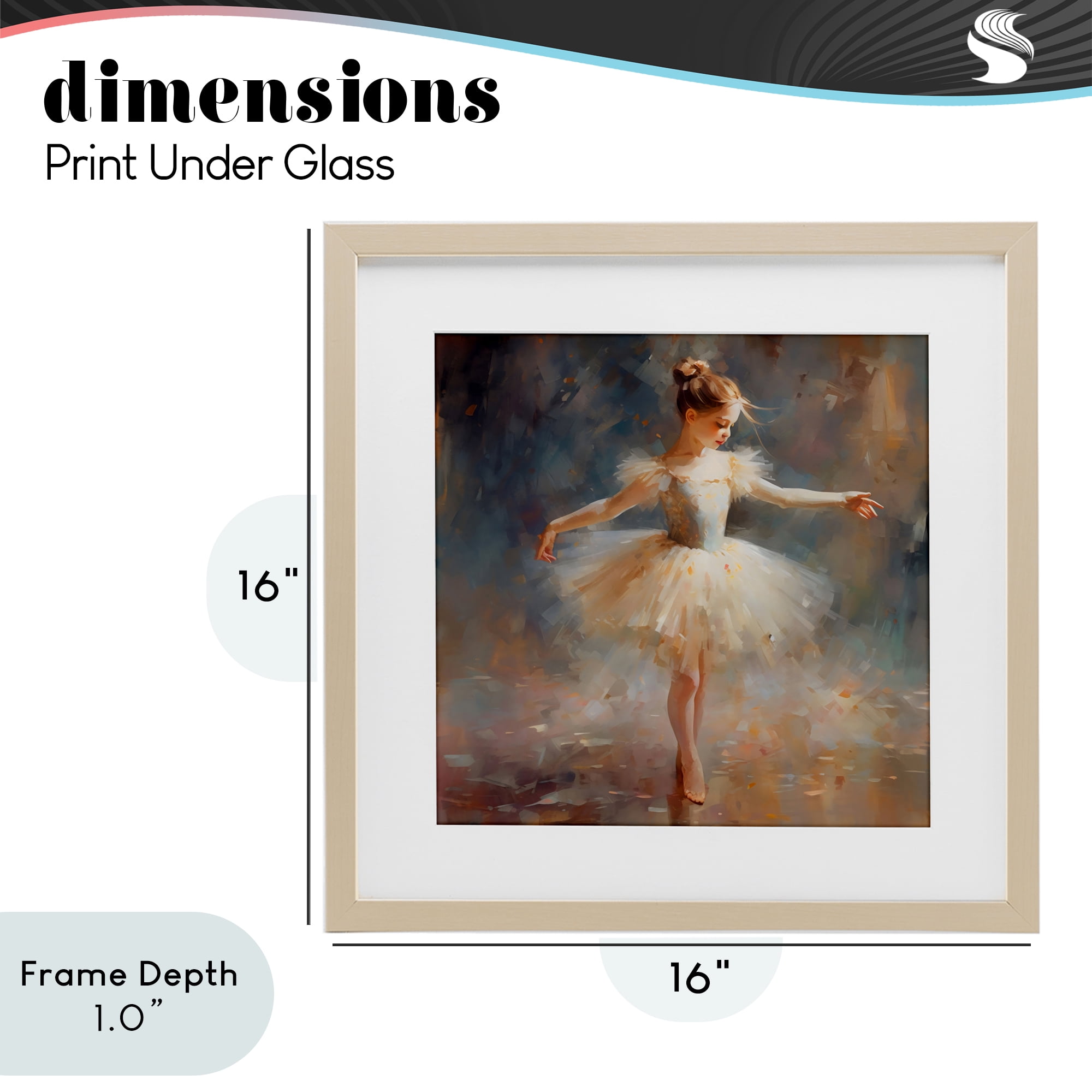 Stupell Industries Ballerina In White Tutu Birch Framed Print Under Glass, design by Creative Studio