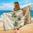 thumbnail image 6 of XYZCANDO Car Seat Towel Cover Tropical Palm Tree & Hibiscus Floral Print with Tribal Border Seat Cover for Running Yoga, Anti-Slip Non-Slip Fit Towel Car Seat Cover, 6 of 11