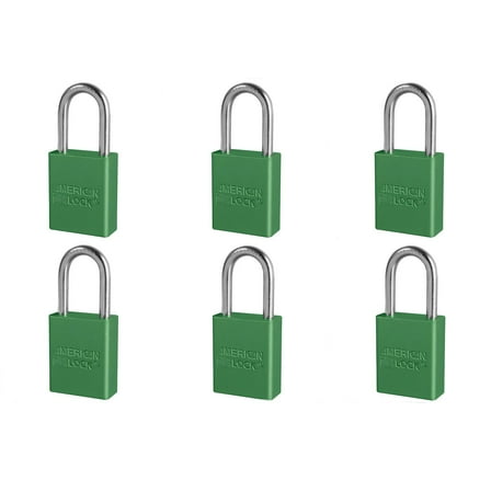 6 Pack American Lock Padlock With 1 1/2" Solid Aluminum Body 1 1/2" Shackle