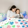 thumbnail image 5 of Castle Fairy 2-Piece Twin Size Comforter Set - Four Leaf Clover Plaid Gradient Ombre Print, 5 of 8