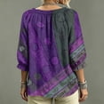 thumbnail image 5 of Womens V Neck 3/4 Sleeve Bohemian Casual Blouses Summer Casual Loose Flowy Tops Shirts Ruffle Trim Casual Loose Flowy Dressy Shirts, 5 of 5