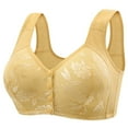 thumbnail image 1 of Fgnfyis Women's Solid Color Lace Pattern Front Buckle Non Underwire Tank Top Bra Everyday Wear Bras Light Yellow 42, 1 of 7