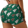 thumbnail image 2 of Fotbe Gingerbread Snowman Cookies Seamless Shorts, Womens Workout Shorts High Waist Stretch Booty Short for Gym/Yoga/Running/Biking-Medium, 2 of 9