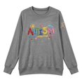 thumbnail image 2 of Autism Awareness Shirt Long Sleeves Pullover Sweatshirt for Women Grey L, 2 of 7