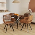 thumbnail image 3 of Homy Casa Modern 3-Piece Dining Set with 31.5 inch Faux Wood Round Table and 2 Swivel Chairs, Industrial Style for Small Spaces, 3 of 11