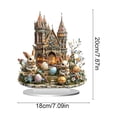 thumbnail image 3 of PEIBang Easter Decoration Spring Bunny Decor,2D Acrylic Desktop Decor Easter Eggs Rabbit Table Centerpiece for Living Room Holiday Party Supplies, 3 of 6