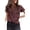 Red, variant on Womens Work Shirts Leopard Point Print Round Neck Womens Activities Shirt,Red,M