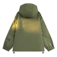 thumbnail image 4 of Men's Windbreakers Unisex Fashion Long Sleeves Hooded Solid Zipper Cardigan Outdoor Workwear Trench Coat Windbreaker Front-Zip Jacket Army Green 3XL, 4 of 6